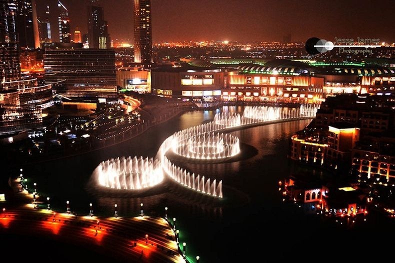 Dubai Fountain At Night Photo