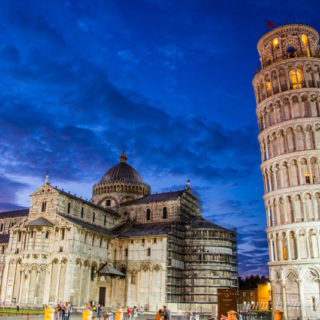 Leaning Tower of Pisa At Night Photo