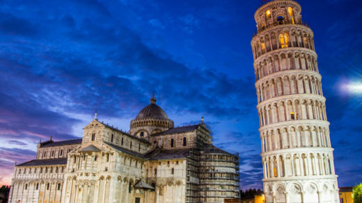 Leaning Tower of Pisa At Night Photo