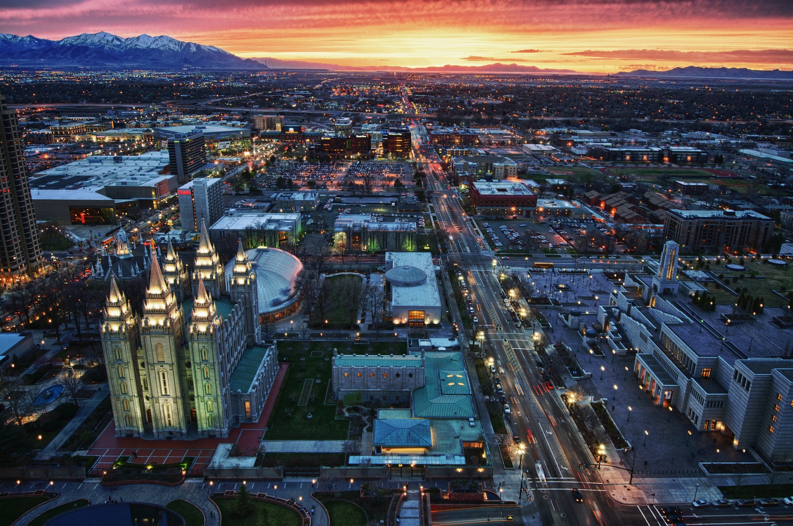Salt Lake City At Night Skyline.